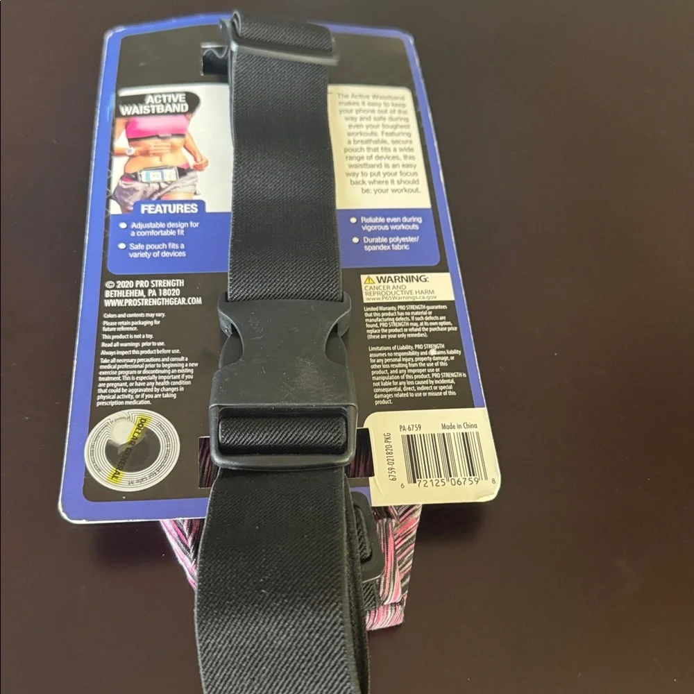 Pink and Black Active Wristband for Cell Phones